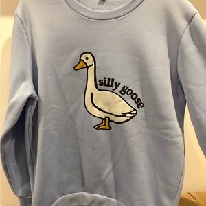 Light Blue 'Silly Goose' Graphic Sweatshirt